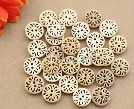 50pcs/lot Size:13mm Natural Round Hollow out Coconut Button Fashion Buttons DIY Sewing Accessories(ss-k1239-391)