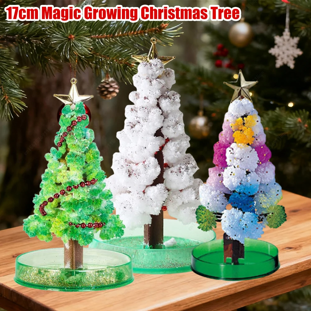 Novelty Growing Tree Magic Crystal Paper Xmas Tree Paper Plantas Desktop Ornament Chritmas Decoration Toys Gifts for Kids Adults