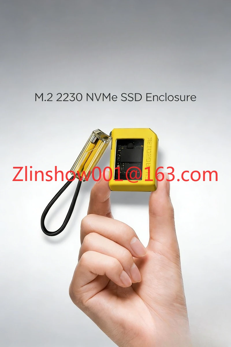 

M2 2230 SSD Enclosure SD001 with Active Cooling & Write Protection, High-Speed External SSD Case for NVMe/SATA Drives