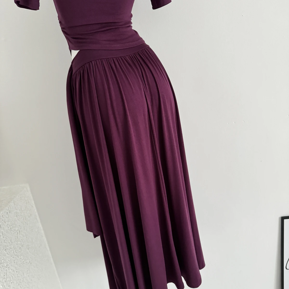 Qiukichonson bandagem design algodão maxi saia longa feminina 2025 francês vintage outono inverno cintura alta plissado saias plissadas