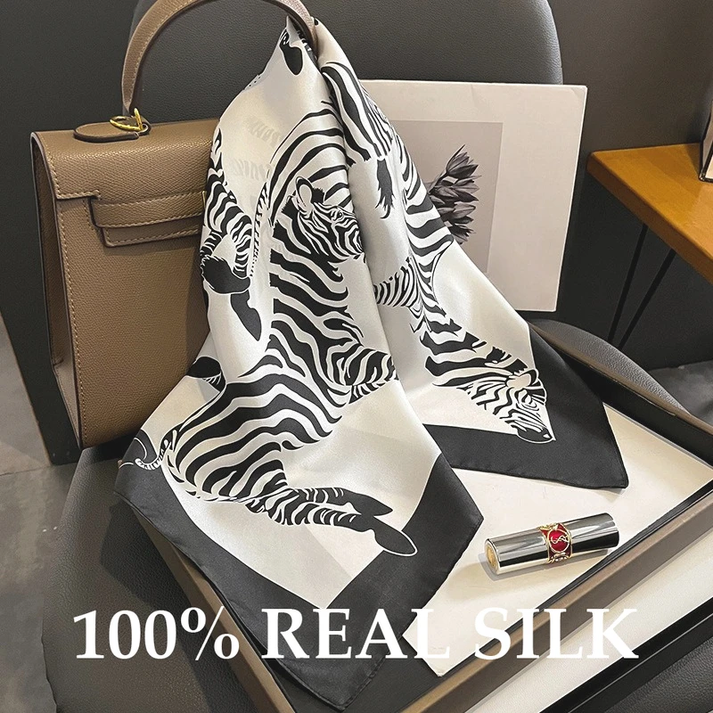 

Шарф из 100% натурального шелка, 65 см, квадратный, элегантный, женский, маленький платок, шаль из чистого натурального шелка, модный платок-бандана, накидка на шею