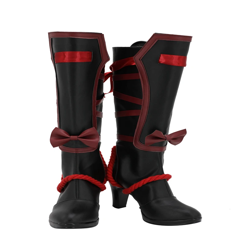 Touken Ranbu Hyuuga Masamune Scarpe Cosplay Stivali ONLINE Gioco anime di Halloween Stivali neri con tacco alto