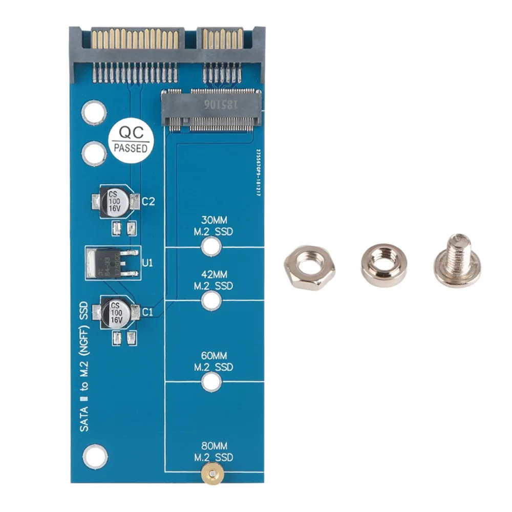 Blue Board NGFF M.2 To SATAs Adapter 7+5 Pin No Driver Installation M.2 To SATAs Converter Card NGFF To SATAIII Adapter