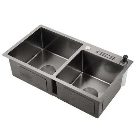 

Black nano stainless steel double slot single slot thickened kitchen sink vegetable sink household 304 steel factory direct