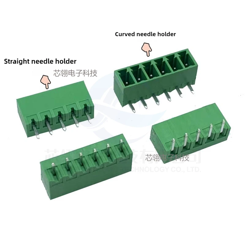 5pcs 15EDGKD Screw free terminal  2EDGKD-3.5/3.81mm Solderless spring press green plug