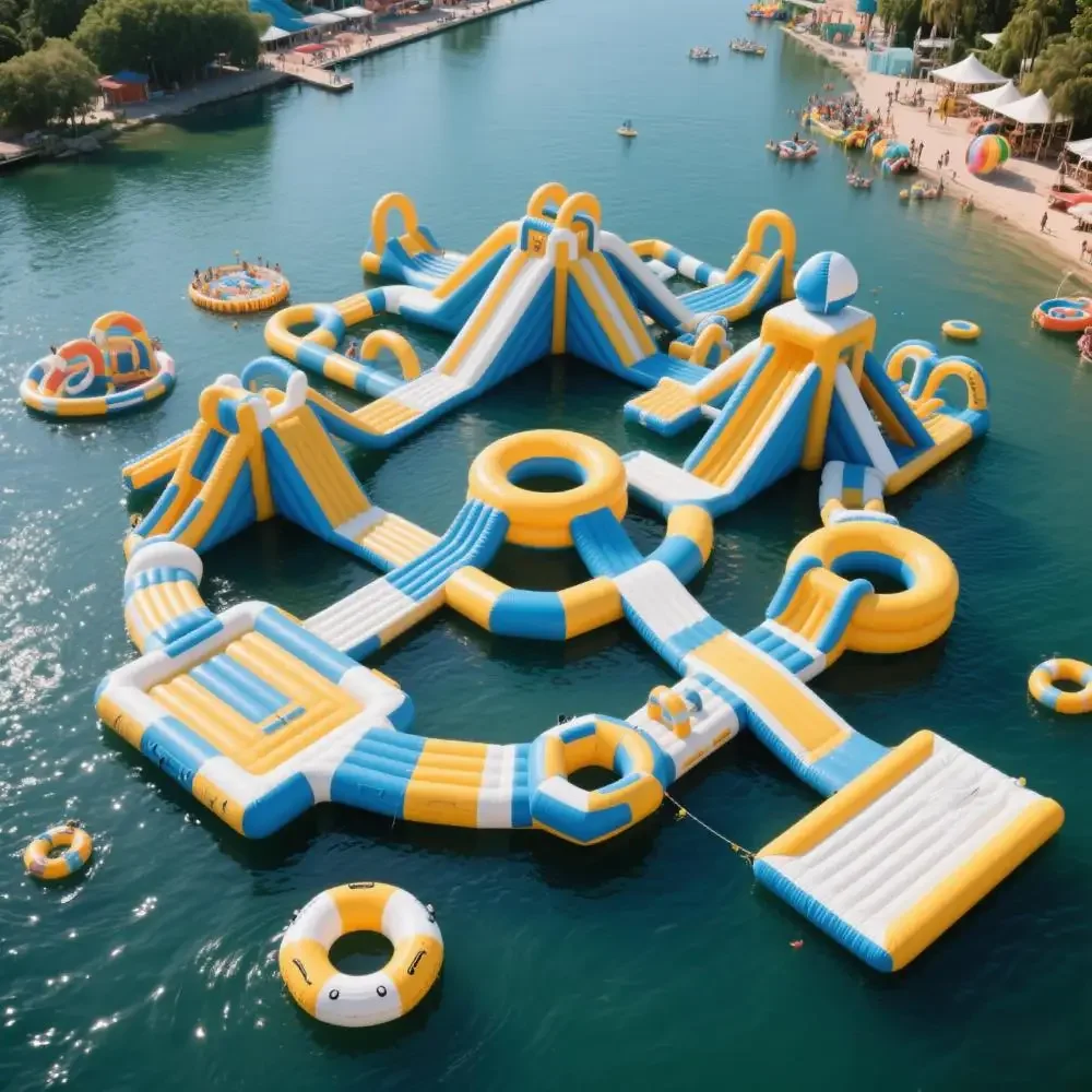 Water Fun Park Inflatable Huge Water Park Floating Aqua Park Water Game Large Customized with Diverse Attractions Slides Pool