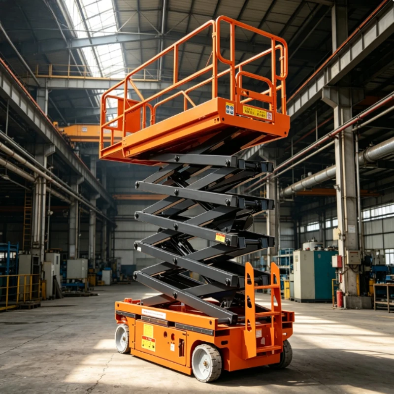6-18m Mobile Electric Lifting Table Battery Powered Hydraulic Wheeled Lift Factory High Altitude Operation Trolley