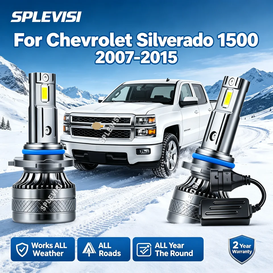 9005 H11 LED 200W Headlight Bulbs Hi Bright & Energy-Saving For Chevrolet Silverado 1500 2007 2008 2009 2010 2011 2012 2013-2015