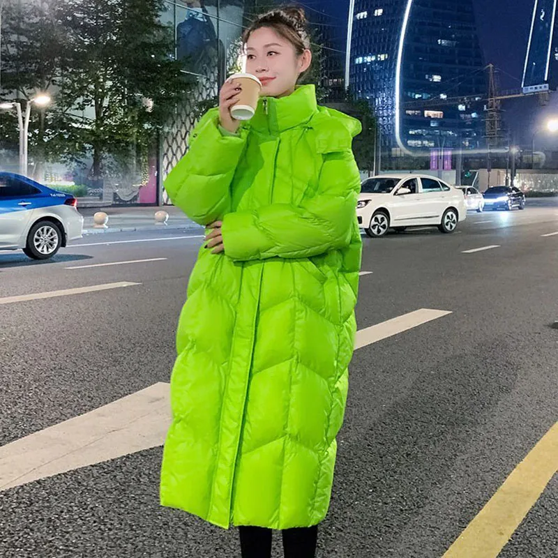 

Winter New Warm Thicke Parka Korean Loose All-match Cotton Coat Mid-length Hooded Down Cotton-Padded Jacket Women's Overcoat