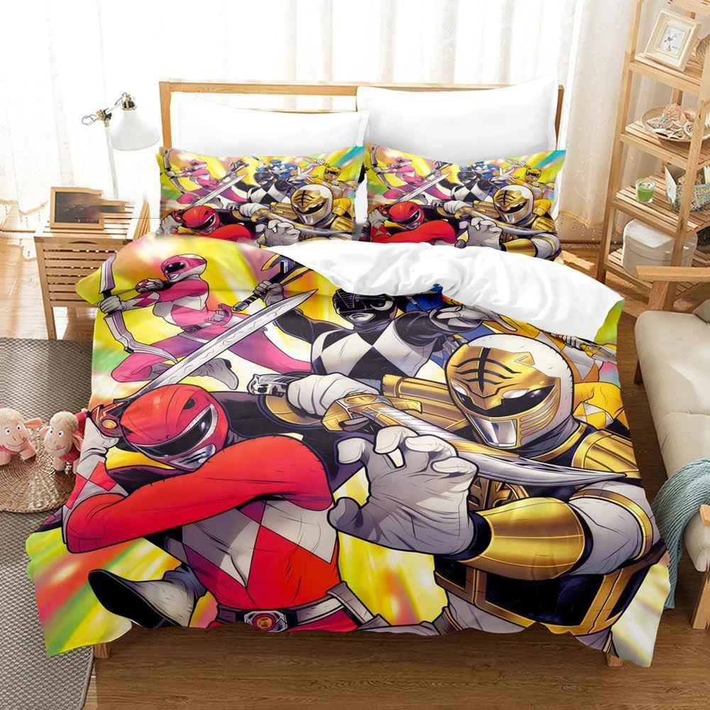 3D Print Mighty Morphin Bedding Set,Duvet Cover Comforter Bed Set Quilt Cover Pillowcase,King Queen Twin Size Boys Girls Adults