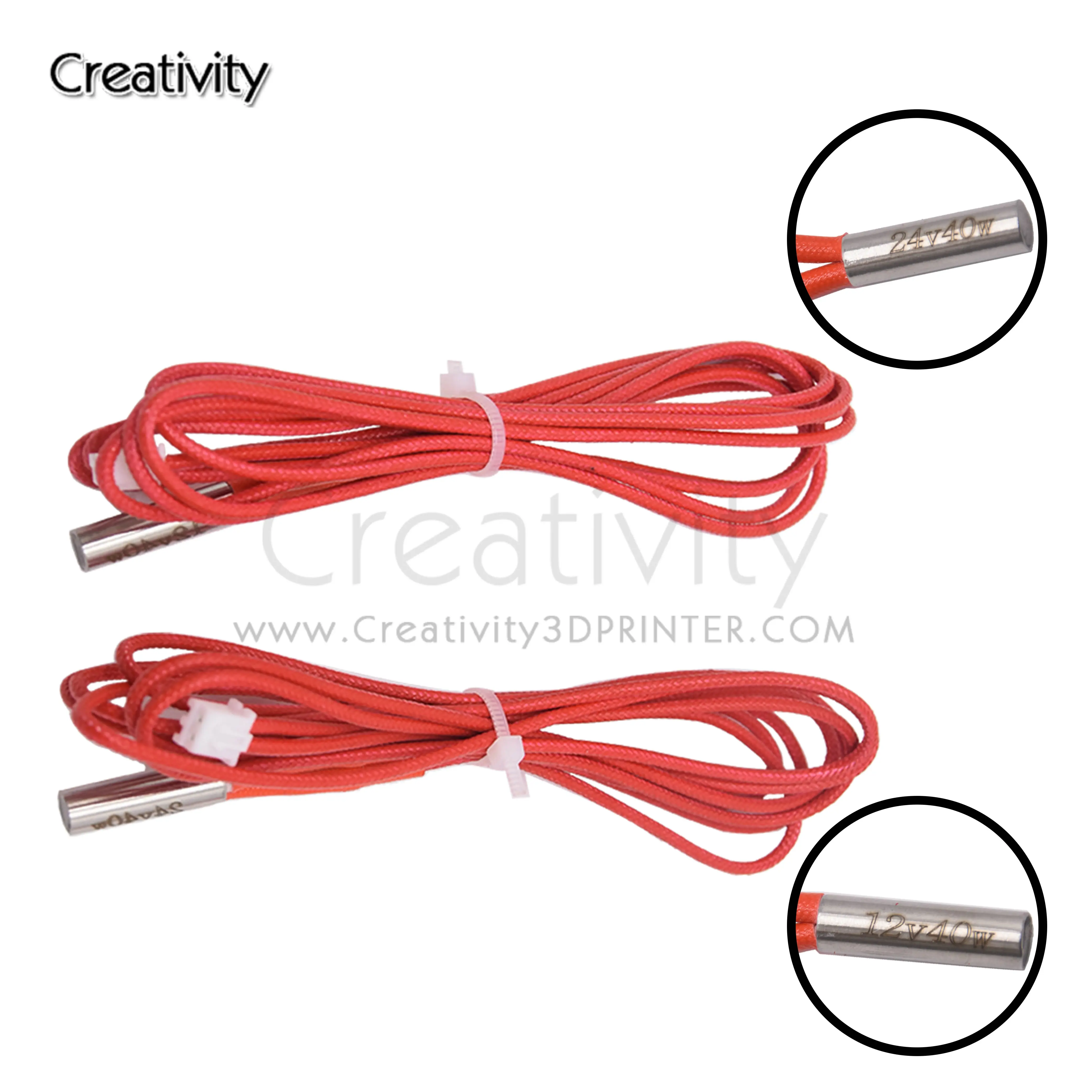 Creativity 1pc 6 * 20mm Heating Tube 12V/24V 40W Heating Pipe Cartridge  Heater1M with 2.54 for 3D Printer Prusa Mendel Extruder