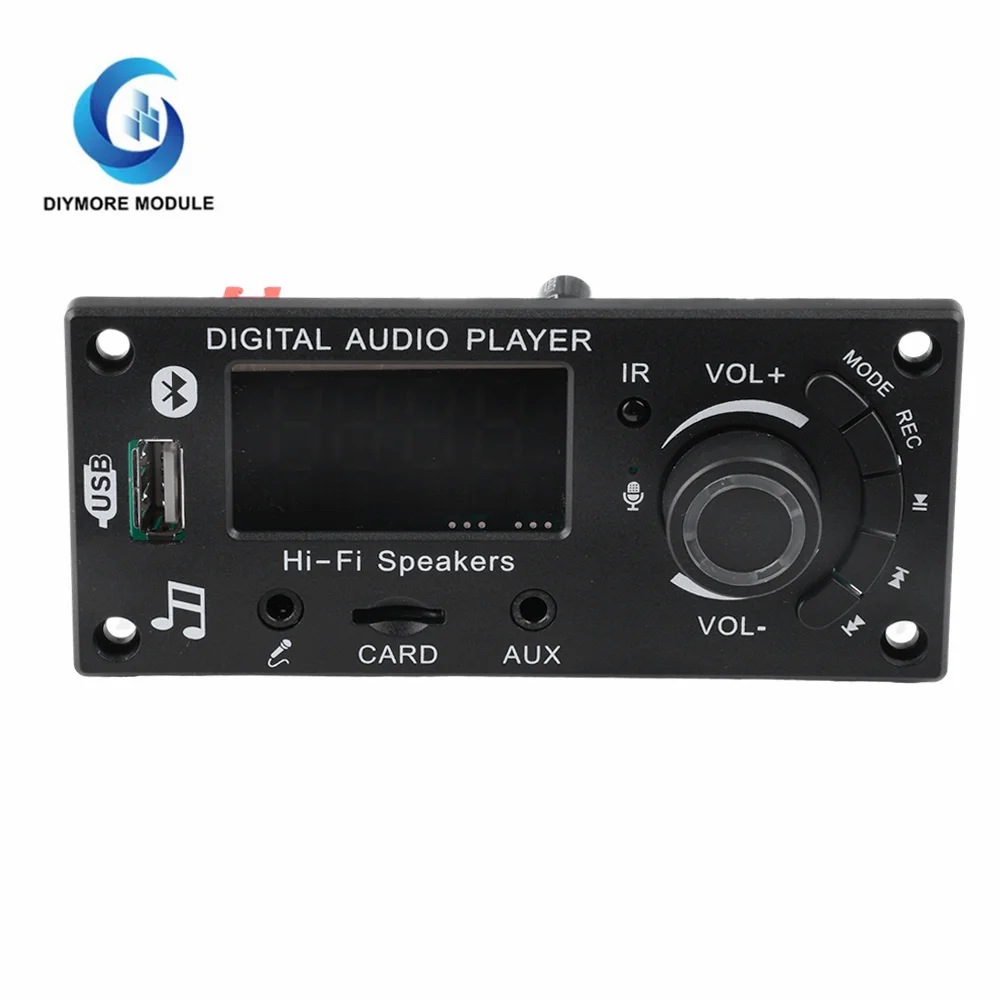 MP3 Decoder Board Audio Amplifier Board 2 * 50W Bluetooth Car Audio Motherboard With Radio Function With Microphone Socket