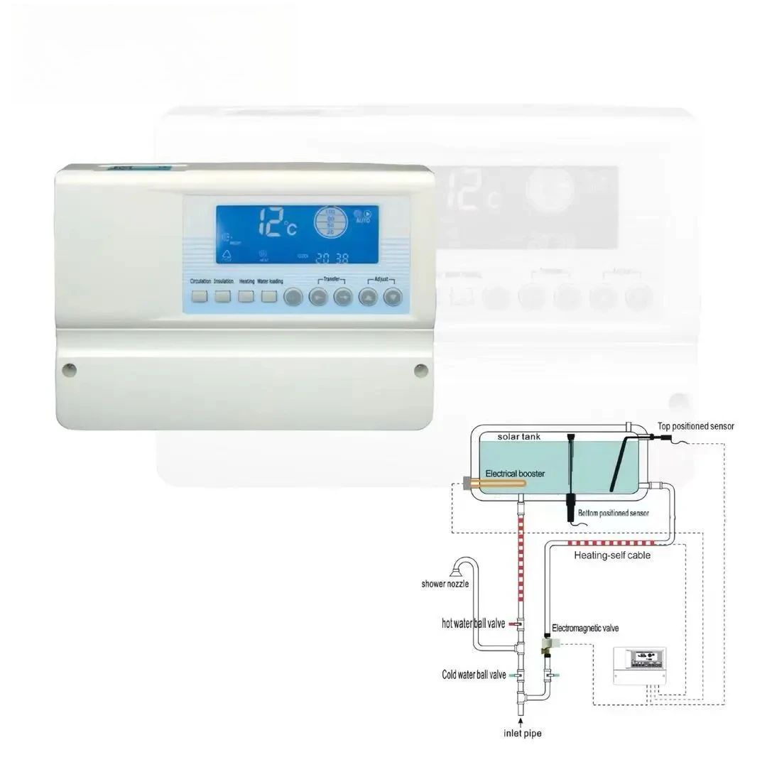 SR500 Smart Solar Water Heater Controller Unpressurized System Temperature/Level Display Auto Manual Timing 18 Safety