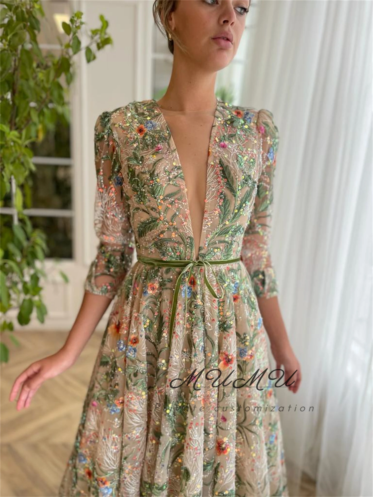 특별한 날을 위한 무무 맞춤형 프롬 드레스 여성용 이브닝 드레스 우아한 파티 드레스 그린