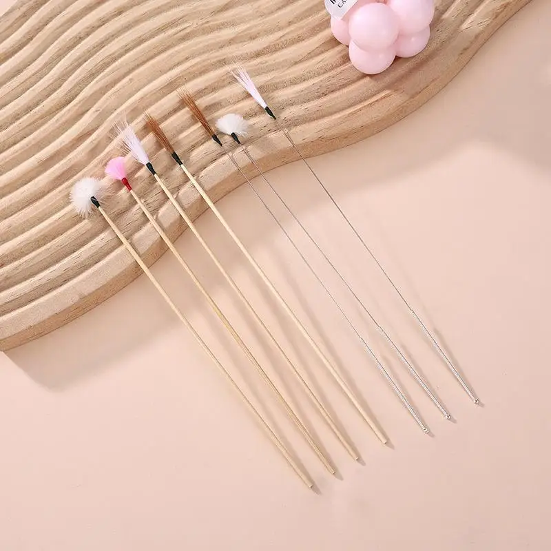 5Pcs Portable Ear Cleaning Tools Kit Non Slip Bamboo Goose Hair Ear Wax Remover for Travel Personal Care