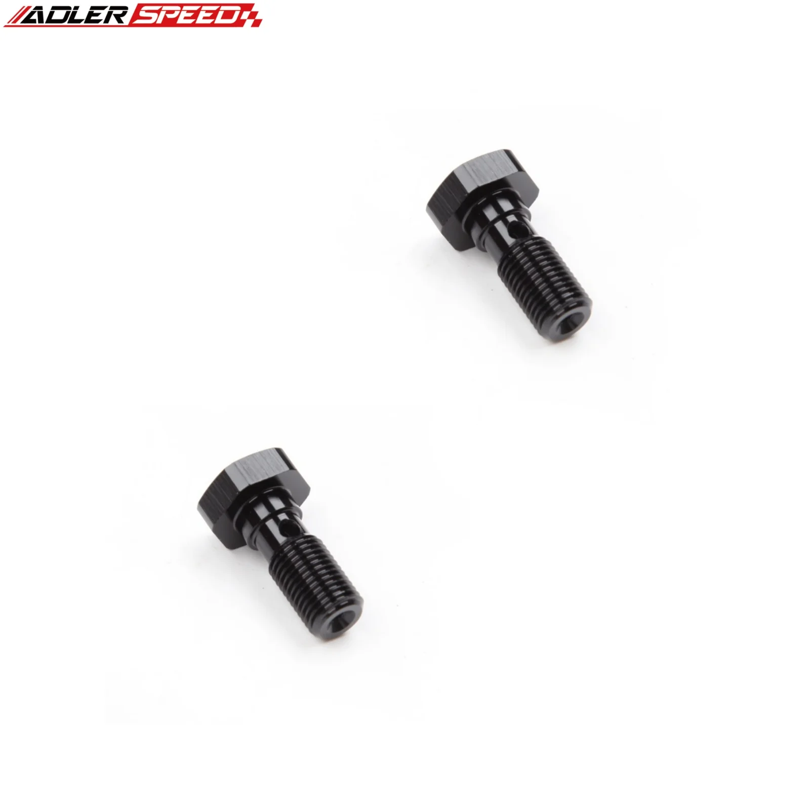 2PCS Banjo Bolt Adapter UNF 9/16-24UNF Aluminum Banjo Bolt Brake Fitting Black/Black