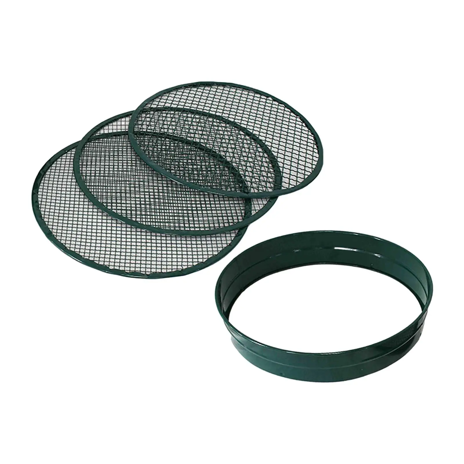 

Garden Sieve Sifting Pan with 3 Filter Mesh Accessories Versatile Top Diameter 37cm Hand Tools for Gardening Enthusiast Durable