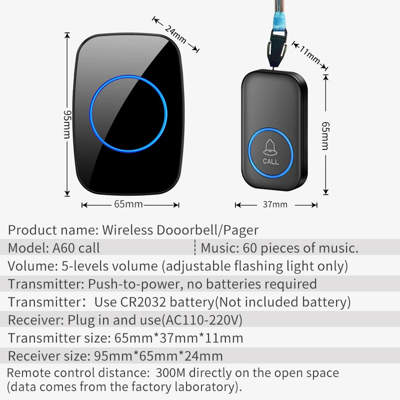 CACAZI Smart SOS Call Button Caregiver Pager SOS Wireless Waterproof Emergency Portable Remote Nurse Alert System At Home Hot