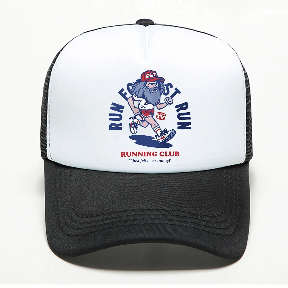 Forrest gump Running Baseball Cap Fitness Motivation Running Club Printed for man Women visor Hat mesh breathable Trucker hats