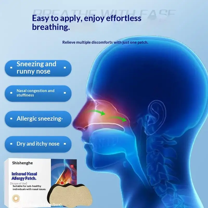 Herbal Nasal Patches Long Lasting 8H Relief for Stuffy Nose Sneezing Snoring Perfect for Night Sleeping Aid