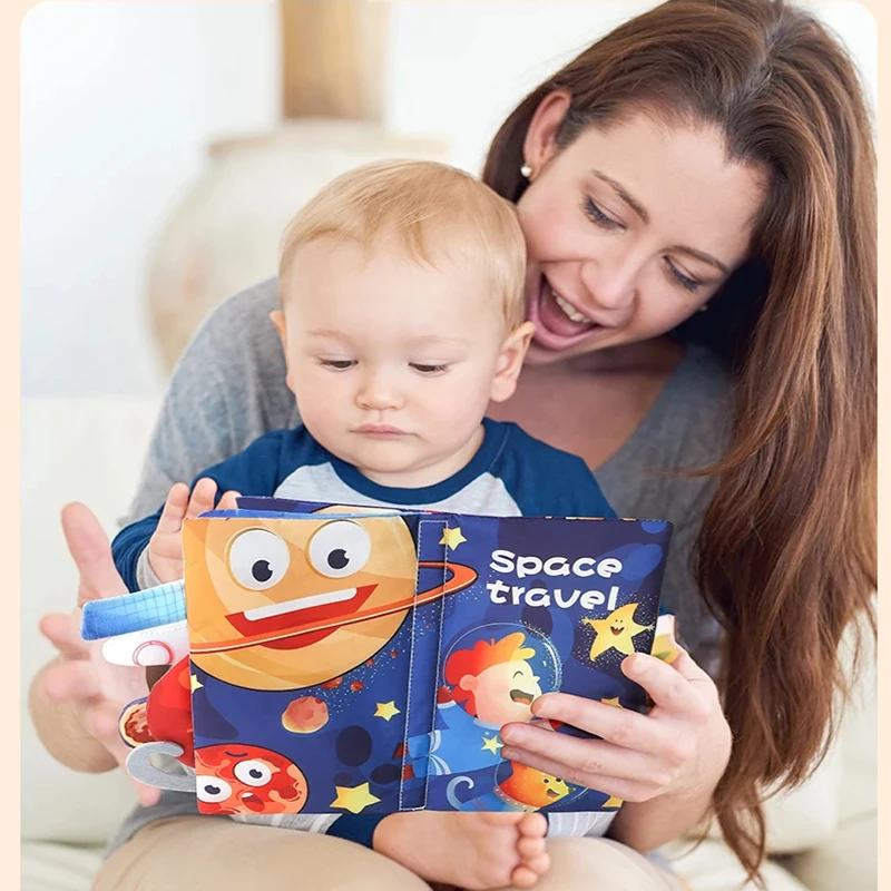 Early Education หนังสือผ้าสําหรับทารกและเด็กวัยหัดเดิน 0-3 ปีหางของทารก Biteable หน้า Soft Book สําหรับทารกการเรียนรู้และความสนุกสนาน