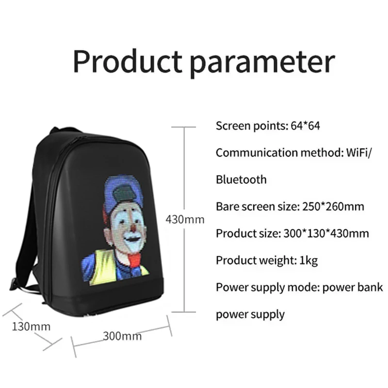 LED Advertising Backpack  BLUETH Version Portable LED Backpack Magic Smart Walking Billboard APP Control Outdoor Led Display Bag