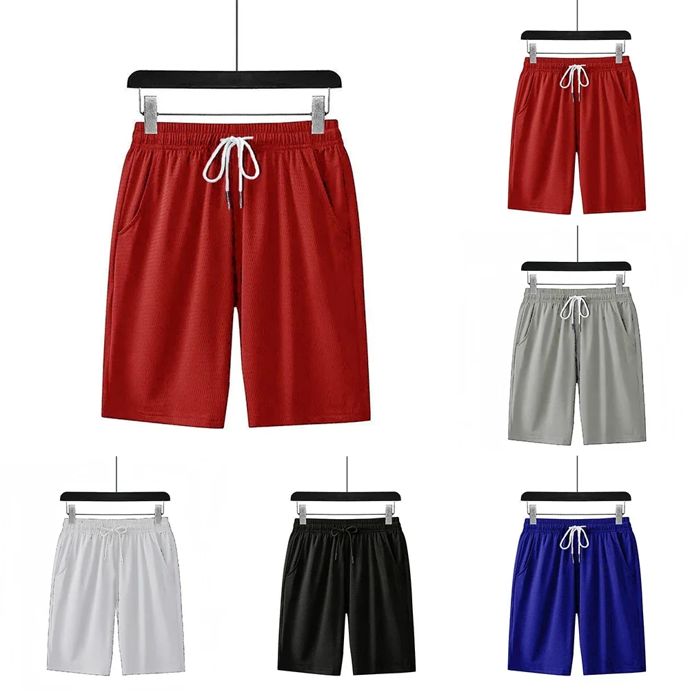 Men Casual Quick Drying Mesh Hole Shorts Oversized Thin Stretch Loose Trousers