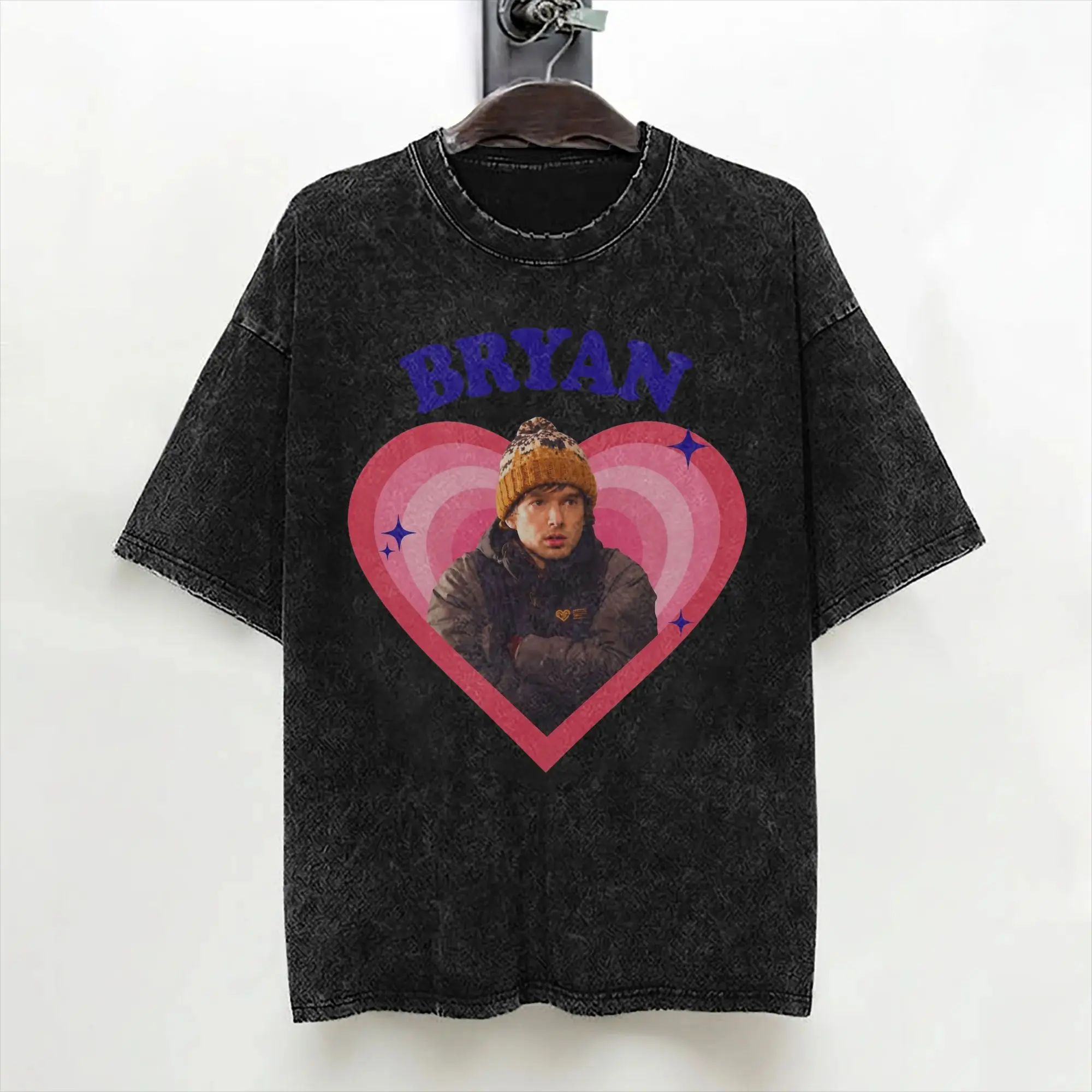 Austin Abrams Bryan  Washed T Shirts Streetwear Retro T-Shirt  Tees Men Women Short Sleeve Street Summer