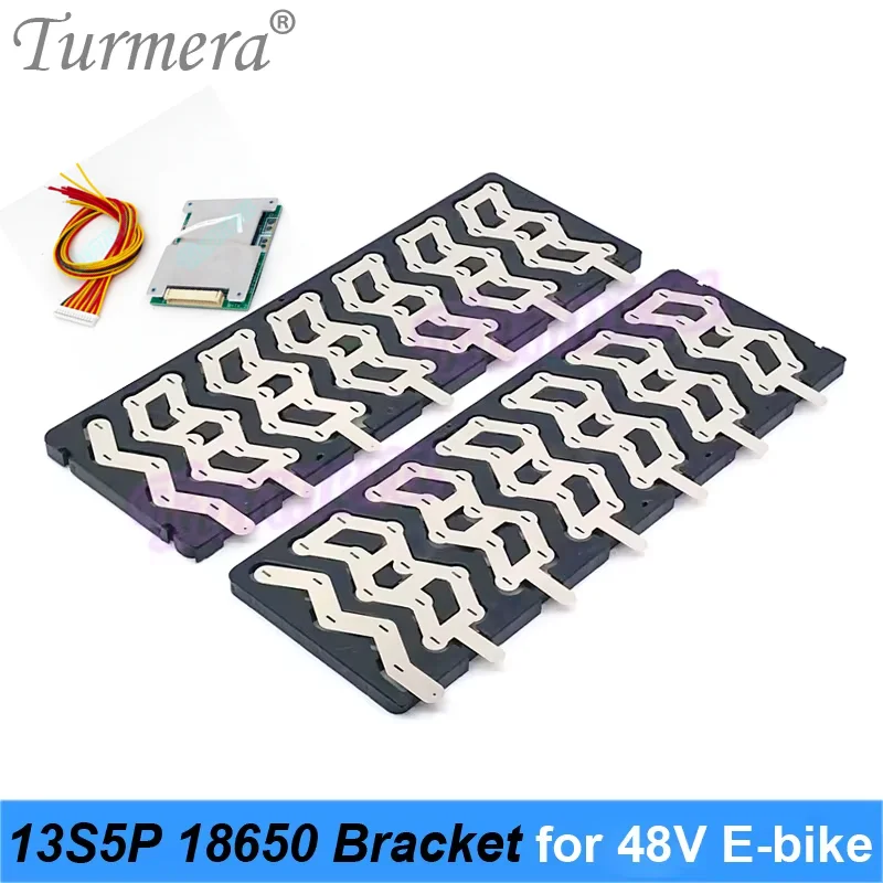 Turmera 48V Silver Fish Battery 13S5P 18650 Bracket with 13S 15A Balance BMS Welding Nickel for 52V Electric Bike Batteries Use