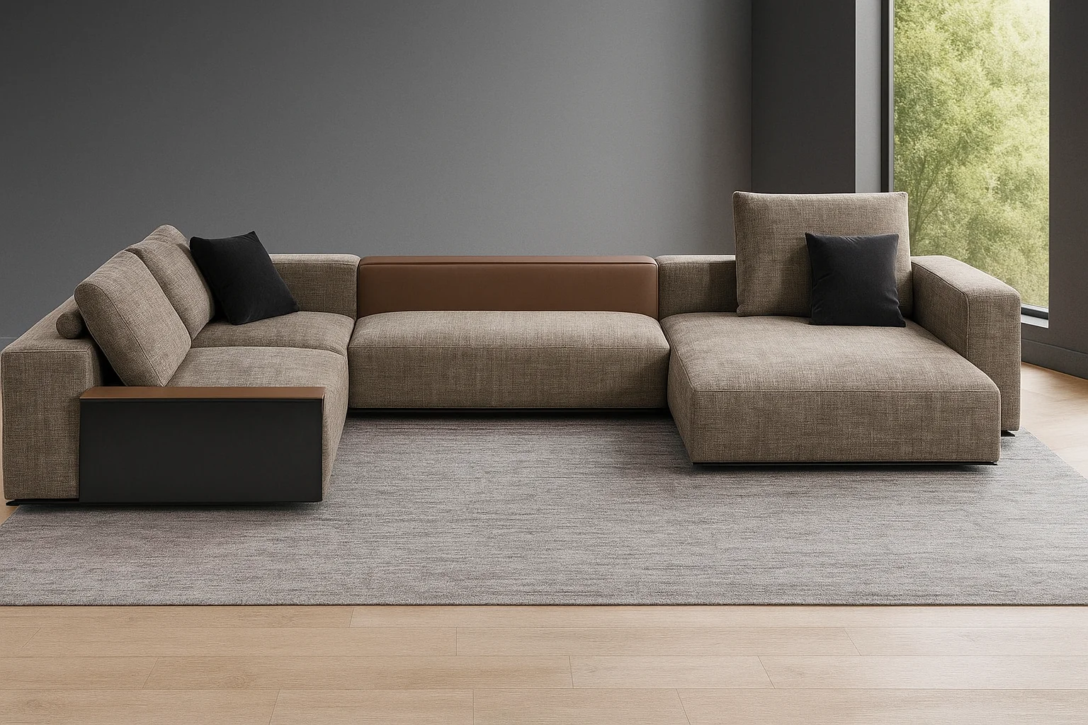 Modern Corner L Shape Couch Sitting Home Furniture Lounge Living Room Leisure Modular Sectional Sofa Set
