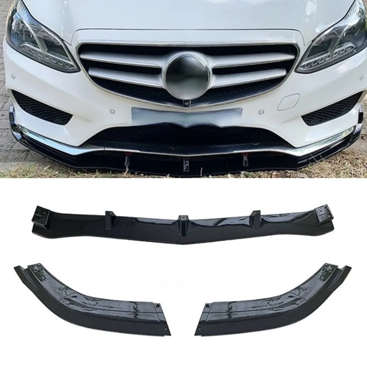 

For Mercedes Benz E-Class W212 AMG 2012-2015 Car Front Bumper Spoiler Lip Diffuser Modification Part Bumper Guard Accessories