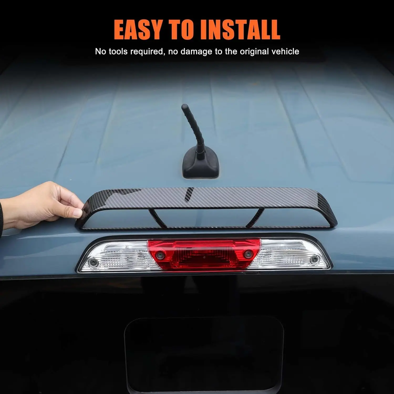 

ABS Carbon Car Rear Third 3rd Brake Light Trim Frame For Ford Maverick Lariat 2022-2025 High Brake Light Frame Cover Accessories