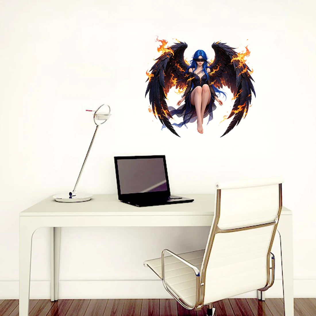 Three Ratels CAB94 Dark Night Angel Anime Girl Wall Stickers for Home Decoration and Computer Stickers Car decals