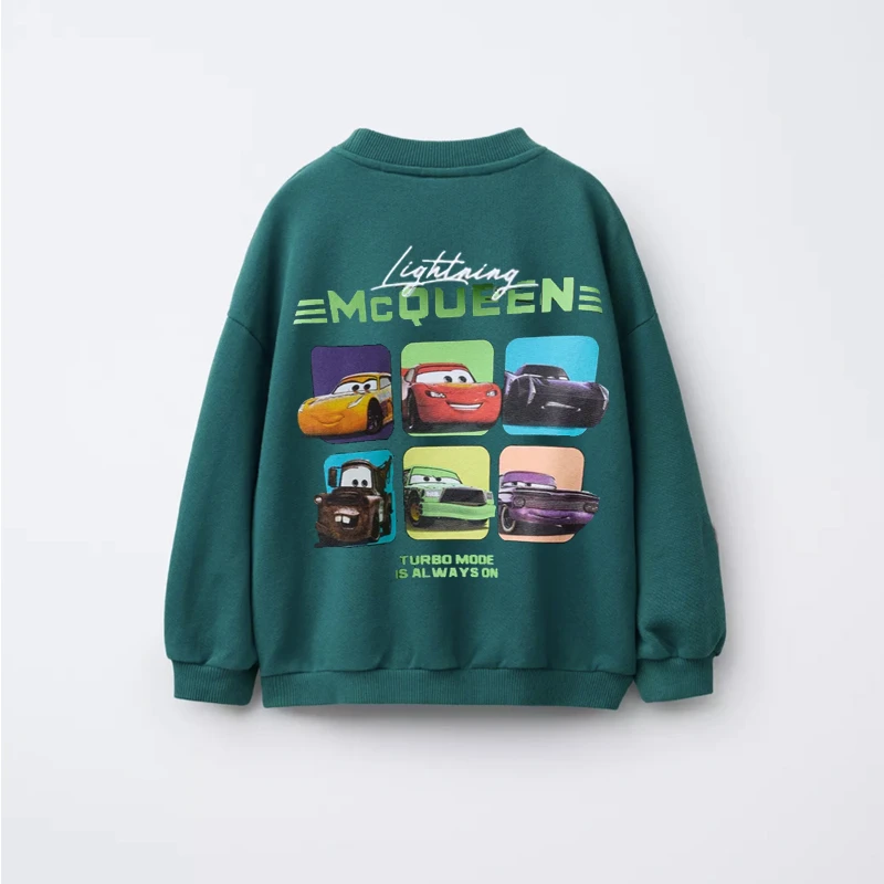 Cartoon Car Moda Ragazzi Felpa Autunno Abbigliamento per bambini Stampato Manica lunga Girocollo Felpa con cappuccio Abbigliamento per bambini Top casual 6m-6y