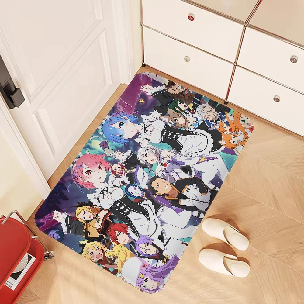 ري زيرو أنيمي غرفة الحصير الرجعية متعددة الاختيارات غرفة المعيشة المطبخ البساط عدم الانزلاق ترحيب البساط #3