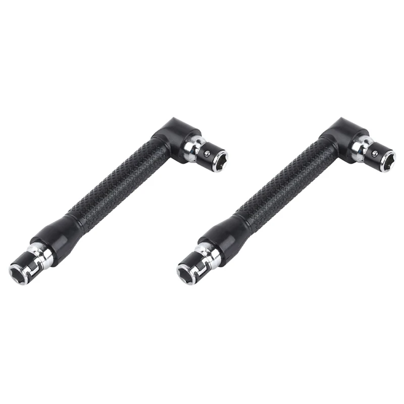 2X L Shape 1/4 Inch Hex Wrench Double Head 90 Degree Right Angle Screwdriver Bits