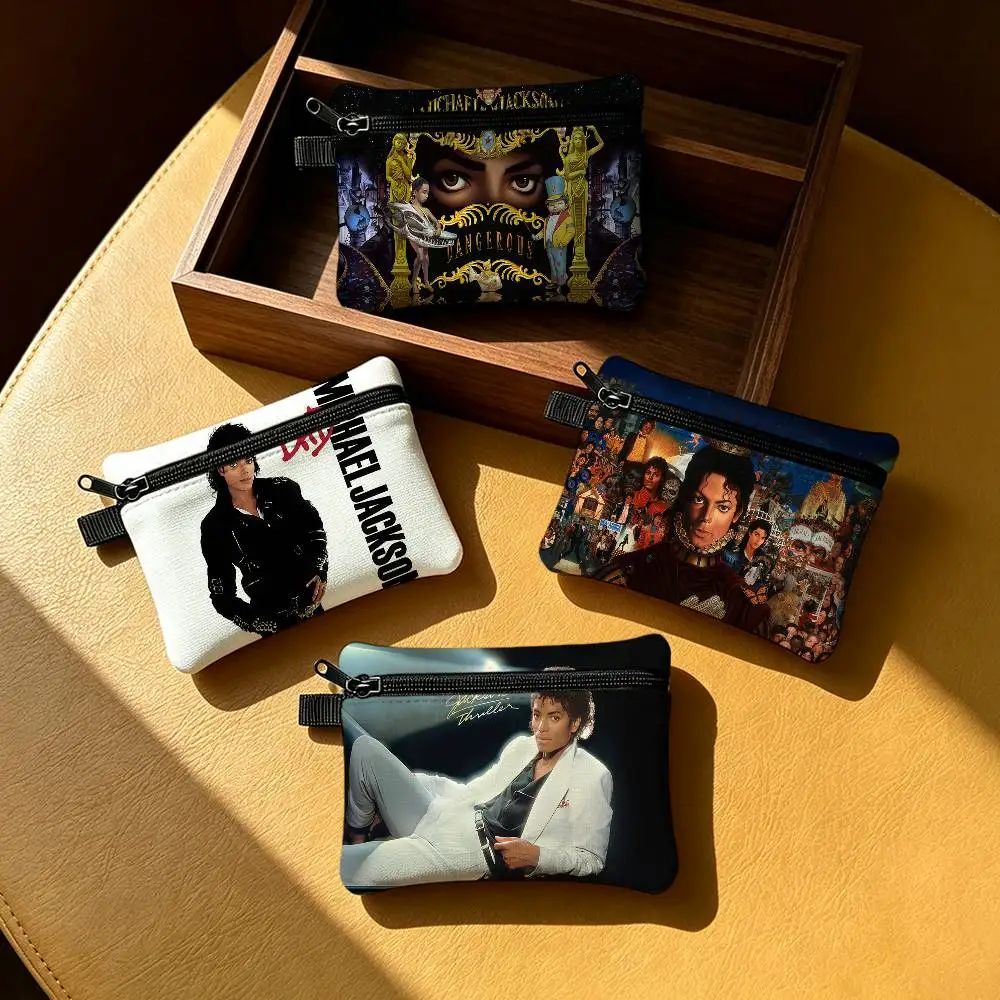 Singer M-Michael J-Jackson Waterproof Zippered Coin Purse – Lightweight Hanging Wallet For Coins ID Cards
