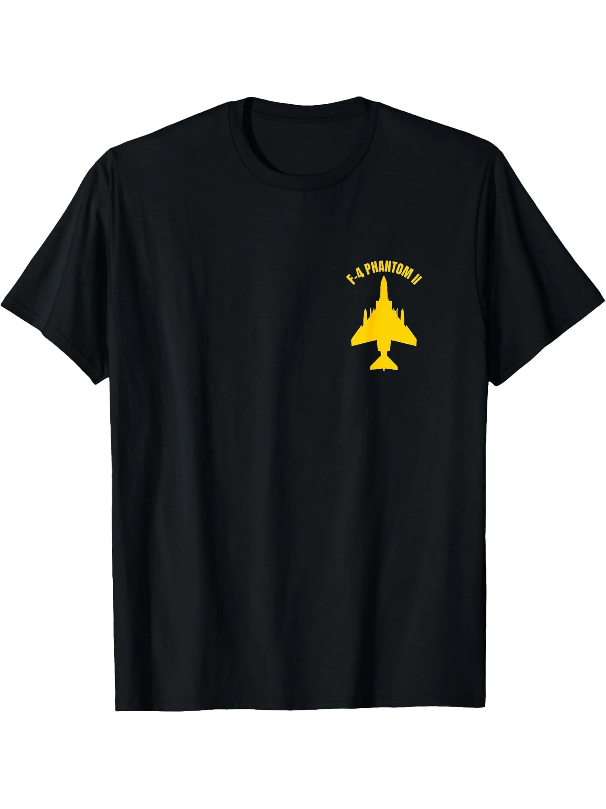 Men'S Heavyweight 100% Military Aviation T-Shirt F-4 Phantom II Fighter Jet Graphic THE PHANTOM Text Regular Fit Casual Tee