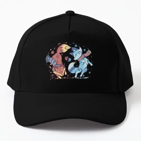 Autumn And Snow Fox  Baseball Cap Hat Sport Czapka Snapback Bonnet  Women Spring  Black Casual Solid Color Casquette Sun Boys