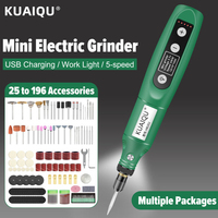 KUAIQU Mini Drill Machine Professional USB Cordless Electric Grinder Rotary Tool Kit With 196Pcs Accessories DIY Set Nail Polish