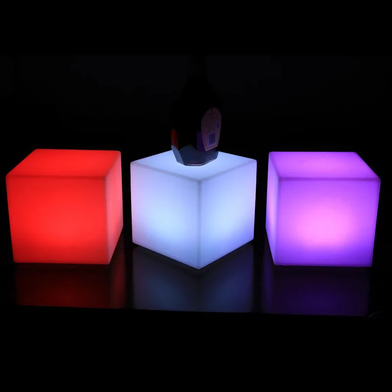 LED light-emitting cube stool bar table chair furniture coffee table outdoor activity square shape courtyard colorful night ligh