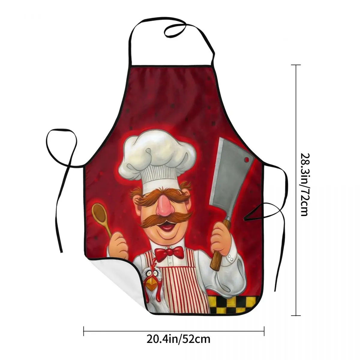 Funny Swedish Chef And Chicken Aprons Women Men Adult Unisex Kitchen Chef Bib Tablier Cuisine Cooking Baking Painting