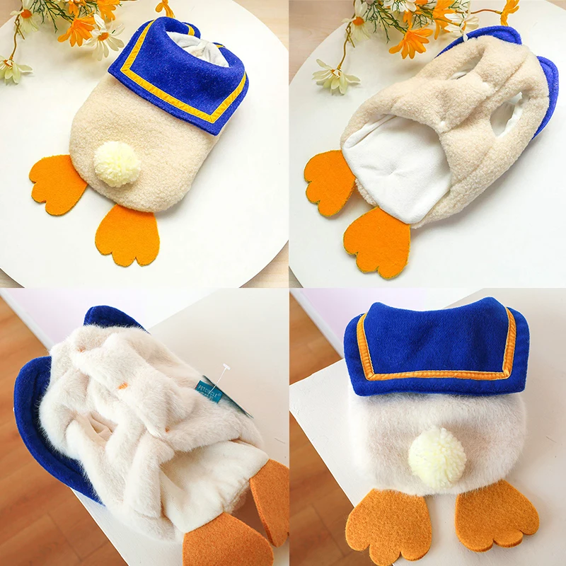 Dog Clothing Costume Autumn And Winter Pet Clothes Cute Ducks Cute Dog Costumes Hooded Sweatshirts Warm-Proof And Cold-Proof