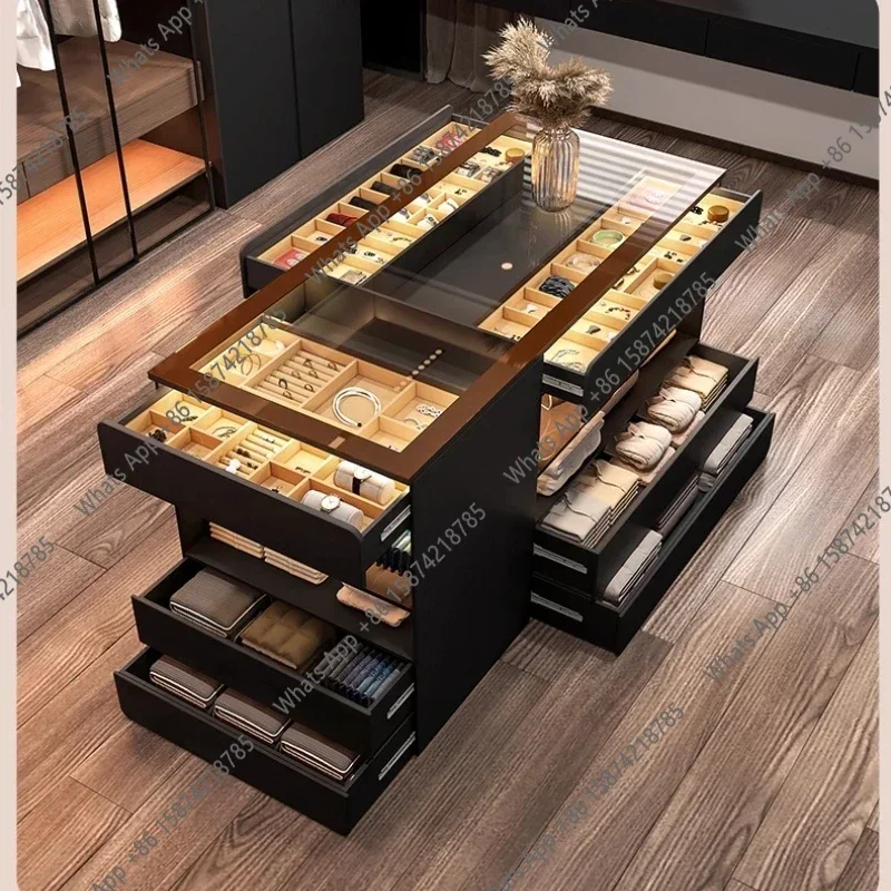 XX Z Light Luxury, High-end Luxury Storage Jewelry Display Cabinet Modern Simple Home Cloakroom, Mid-island Cabinet, Chest Cabi