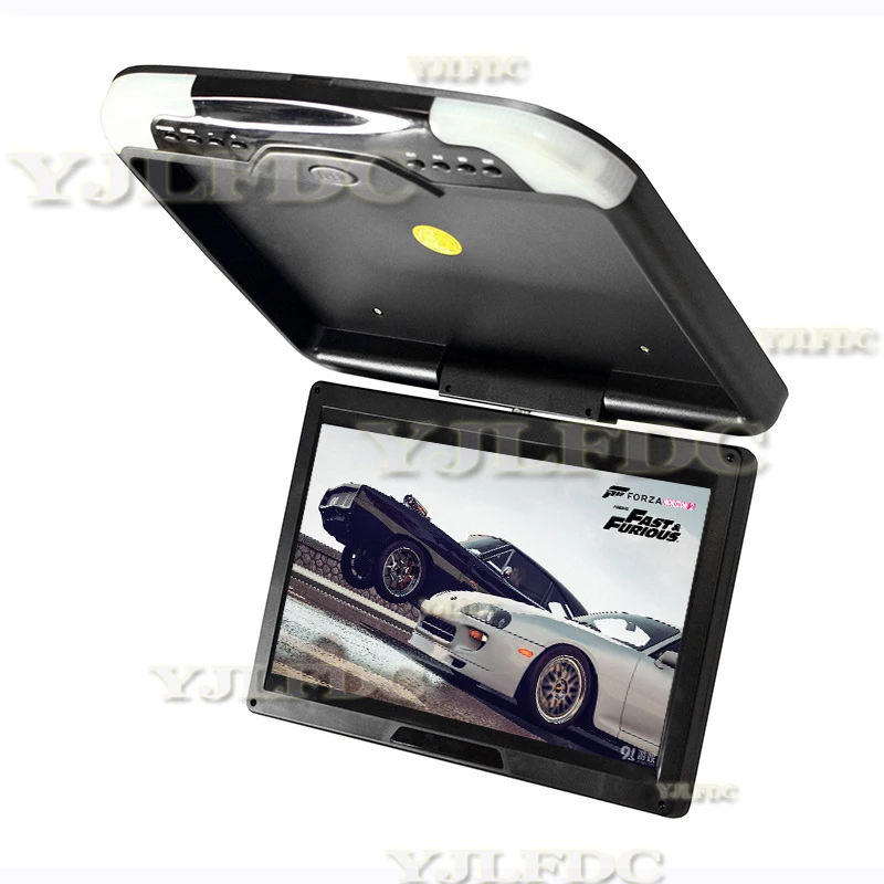 12.1 Inch Monitor DC12V Car Ceiling Monitors Roof Mounted Flip Down Monitor External Digital Screen With LED light Car