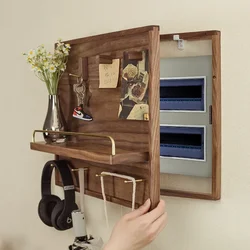 Meter box occlusion picture distribution switch box hanging picture door opening solid wood rack