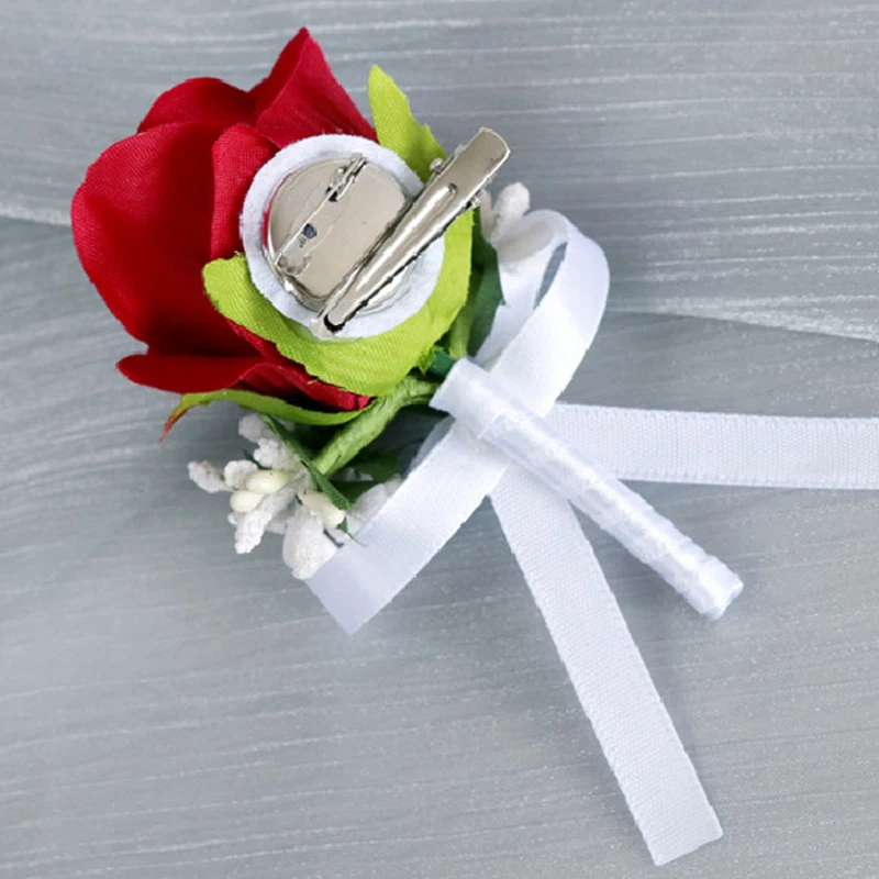 Juego de ramillete y ojal de muñeca para novio, padrinos de boda, novia, damas de honor, accesorios de flores para boda, decoraciones para traje de fiesta de graduación, 2 uds.