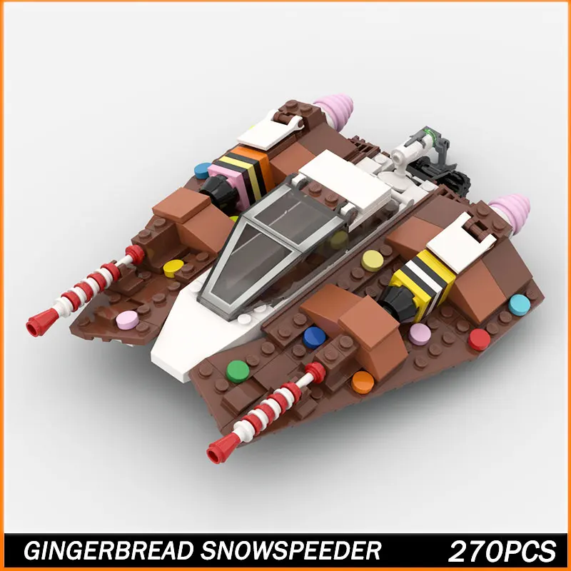 MOC Bouwsteen Space War Series Hot Movie Gingerbread Snowspeeder Creatieve Baksteen Model Onderwijs Speelgoed Verjaardag 270PCS