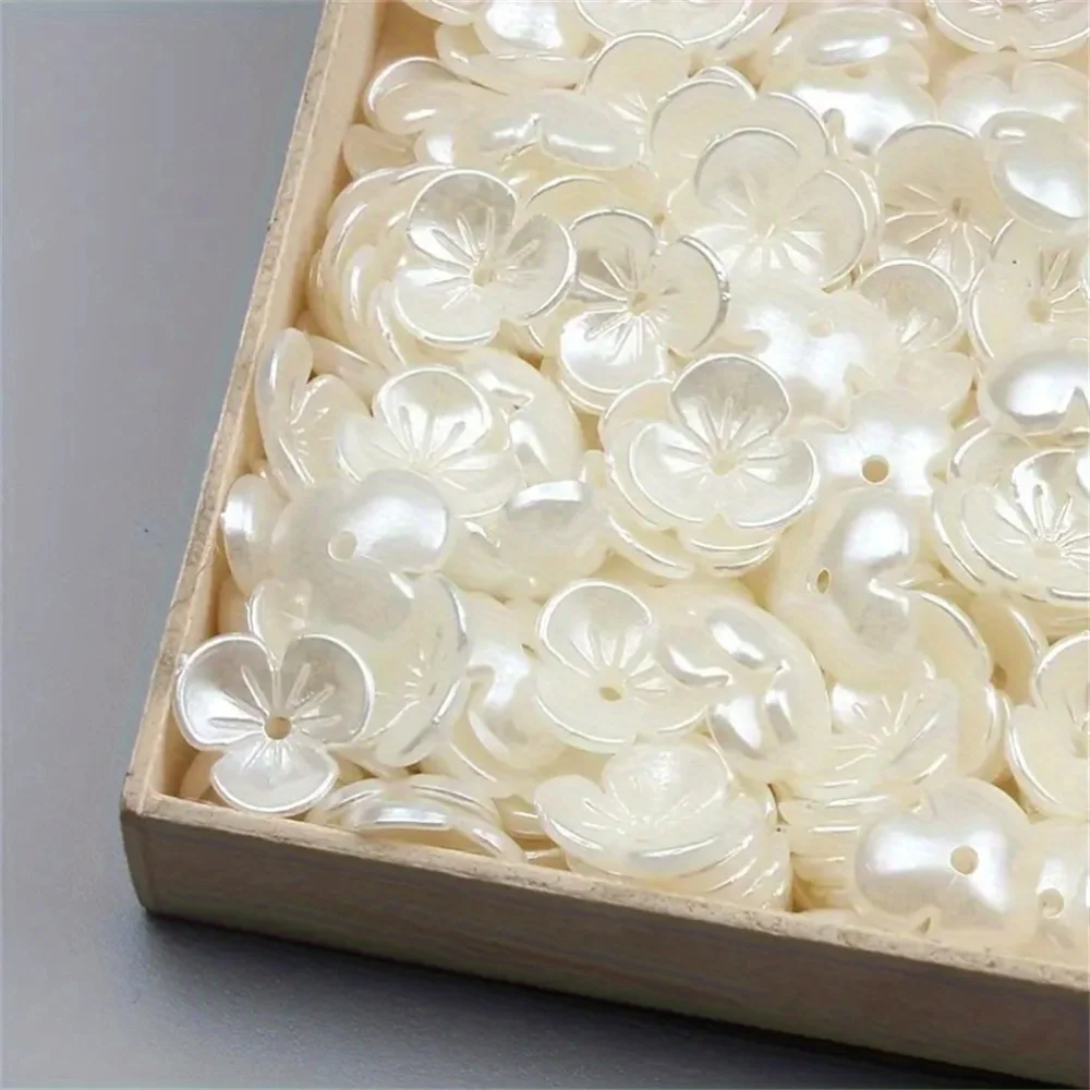 50/110pcs 7mm off White Petal Beads - Elegant Flower Shaped Wedding Bead Bead Bead Decoration Beads