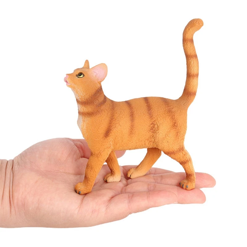Bionic cat ornament Standing kitten tabletop decoration Orange cats grey cat model